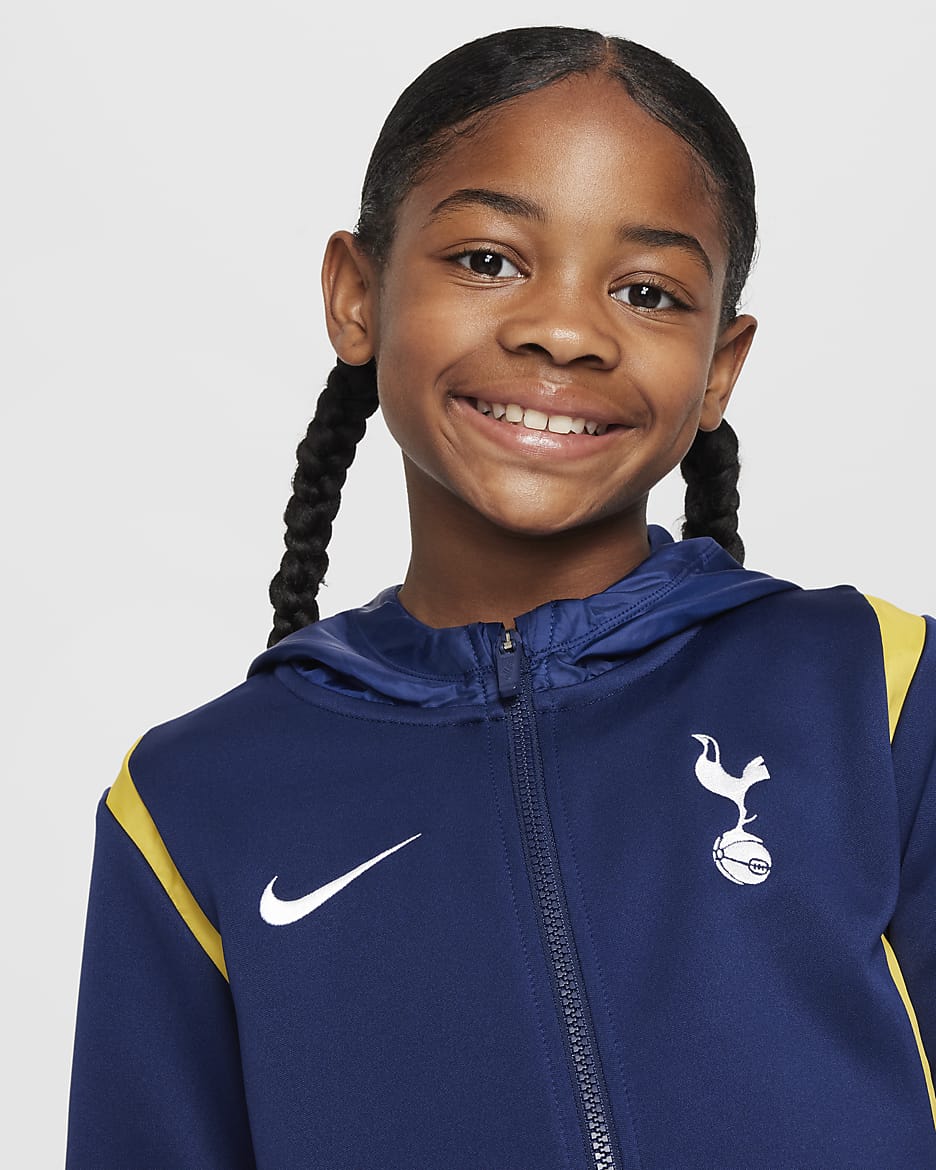 Tottenham Hotspur Nike vevd fotballtracksuit til store barn - Binary Blue/Varsity Maize/Hvit