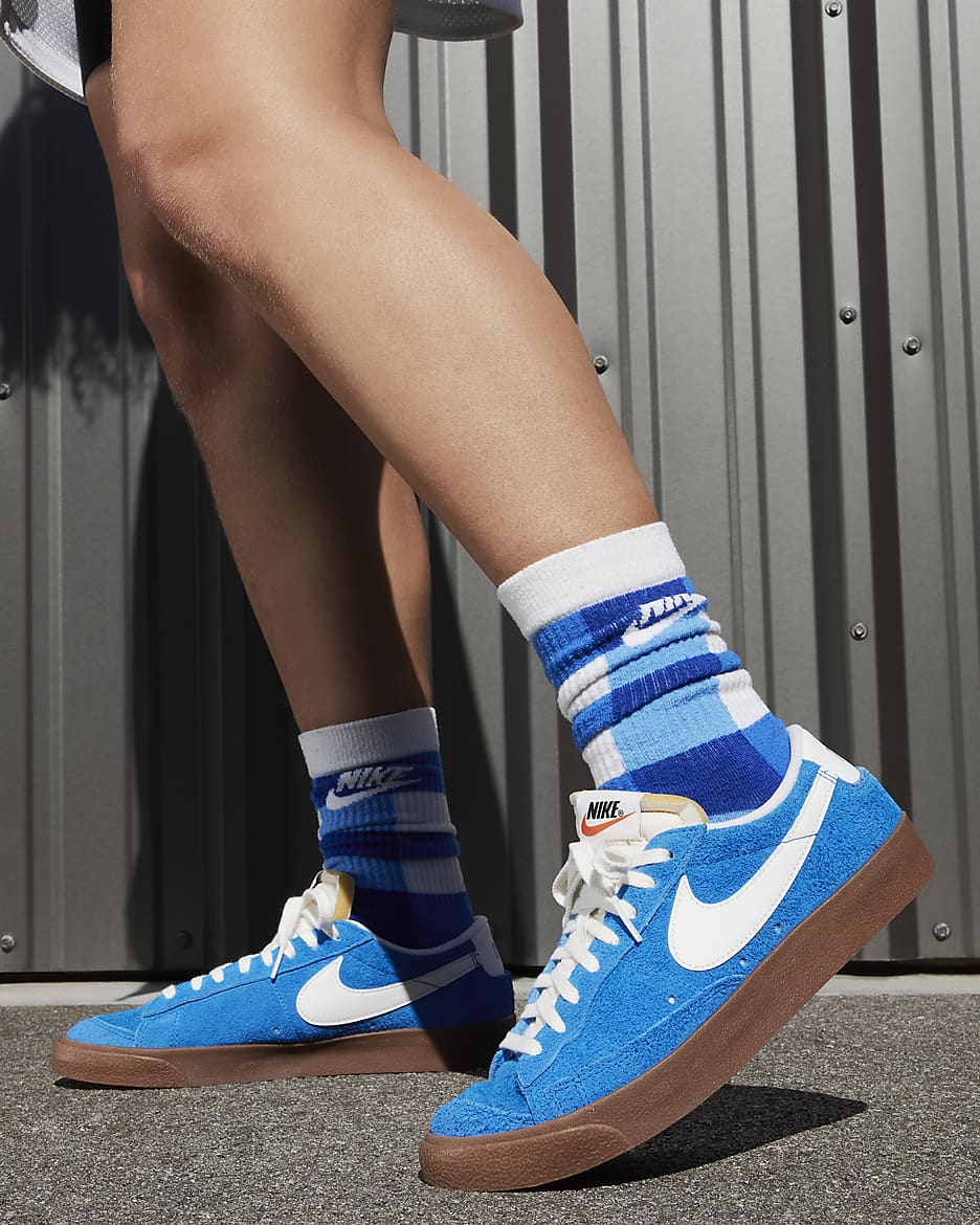 Nike Blazer Low '77 Vintage Women's Shoes - Photo Blue/Gum Medium Brown/Black/Sail