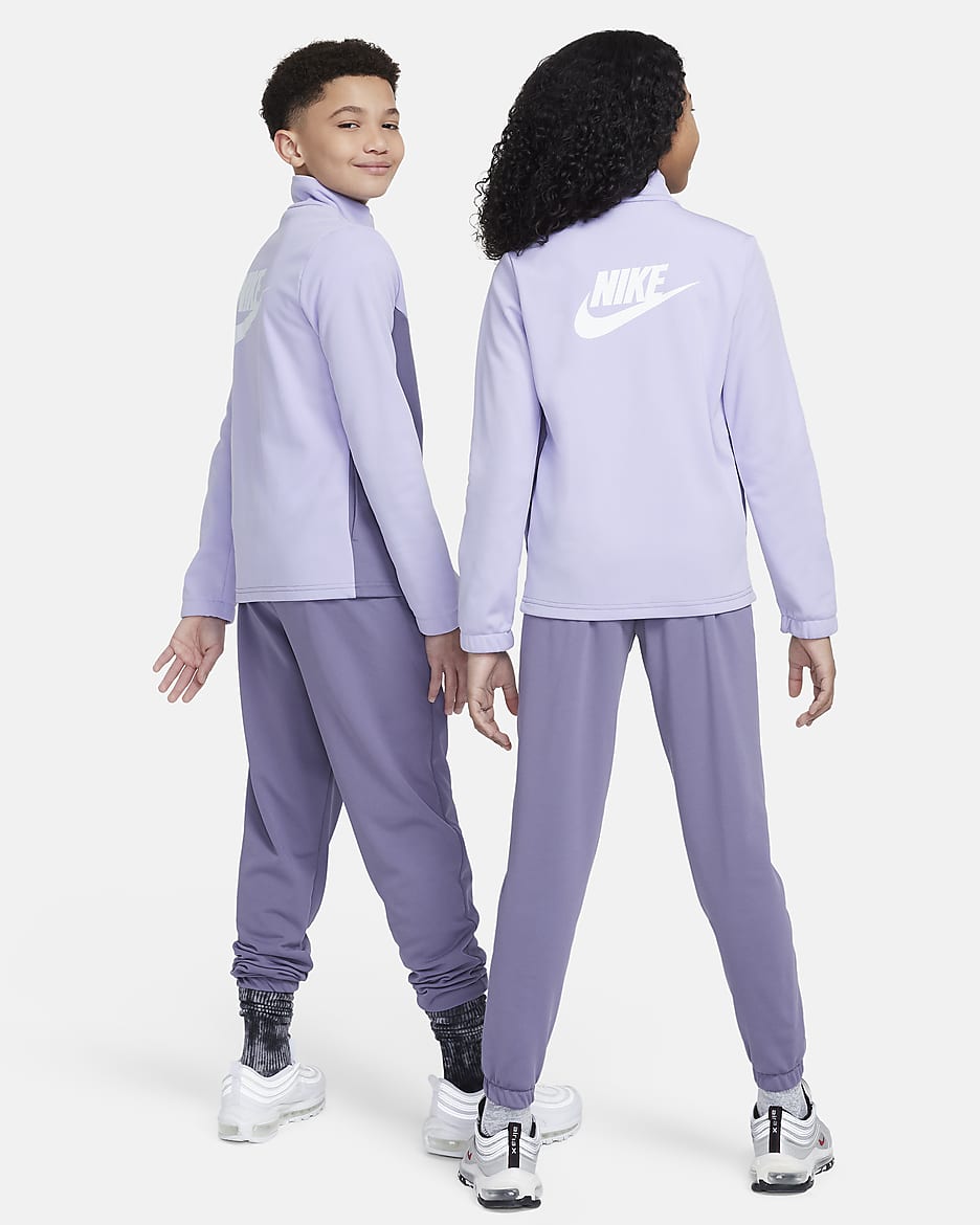 Conjunto de entrenamiento para niños talla grande Nike Sportswear - Hortensias/Alba/Blanco