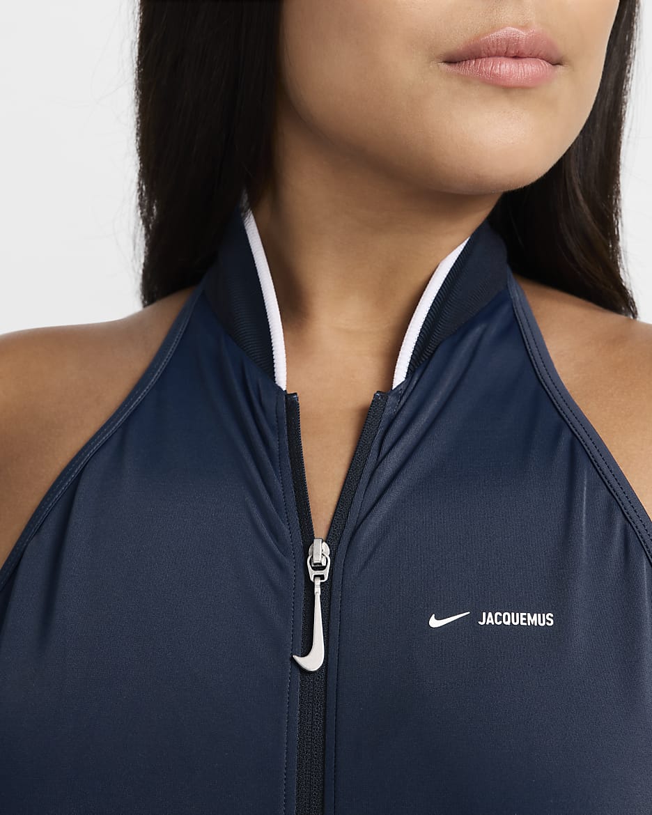 Nike x Jacquemus Women's High-Neck 1-Piece Swimsuit - Dark Obsidian/Silver