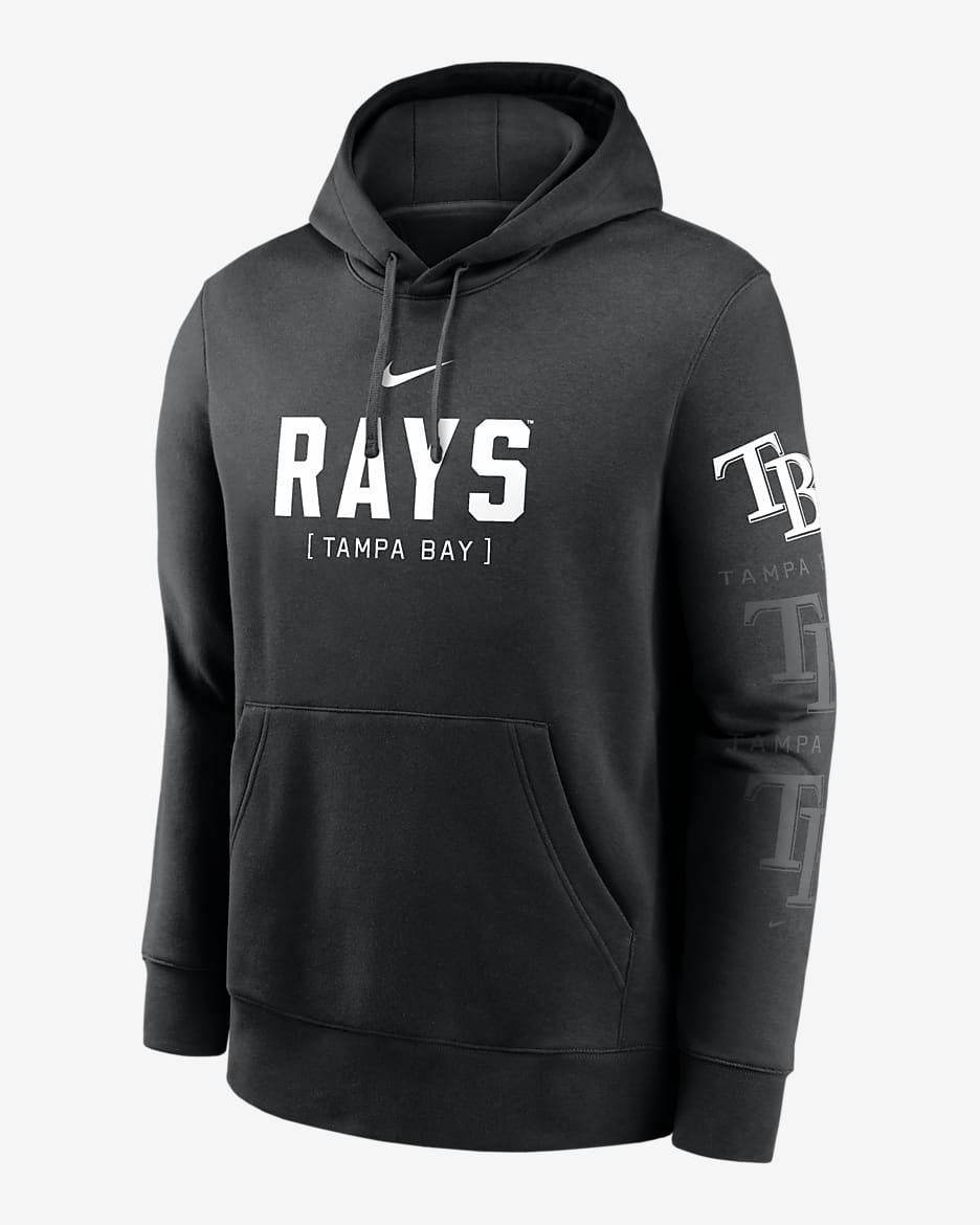 Tampa Bay Rays Fashion Club Men's Nike MLB Pullover Hoodie - Black