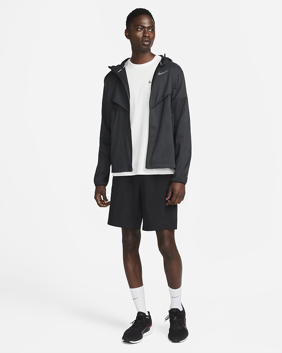 Veste de running déperlante Nike Windrunner pour homme - Noir/Noir