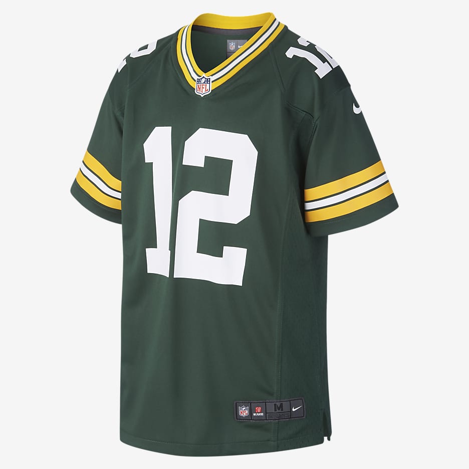Dres na americký fotbal NFL Green Bay Packers Game Jersey (Aaron Rodgers) pro větší děti - Fir