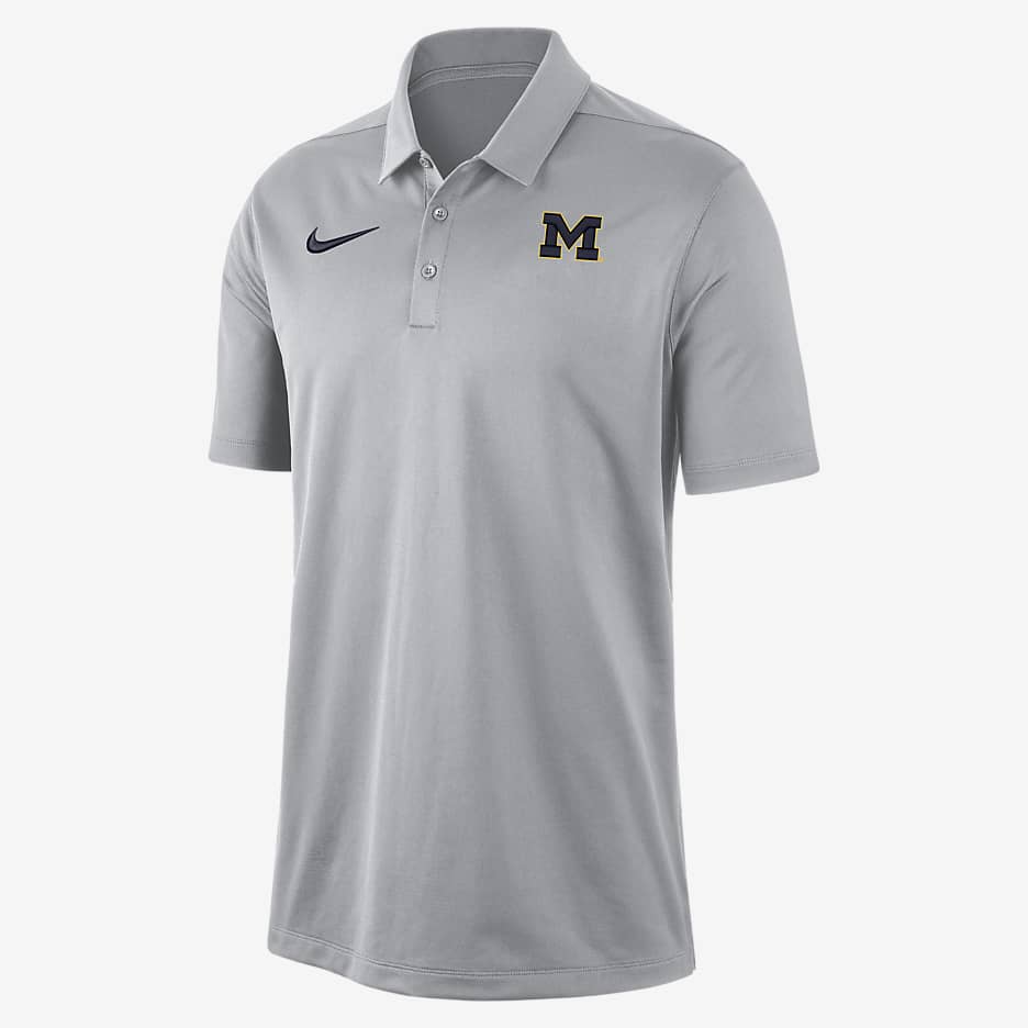 Nike College Dri-FIT (Michigan) Men's Polo - Wolf Grey