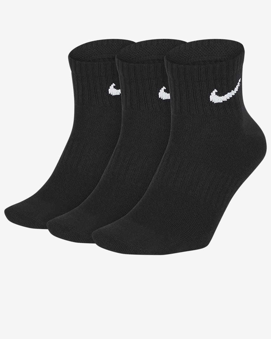 Chaussettes de training Nike Everyday Lightweight (3 paires) - Noir/Blanc