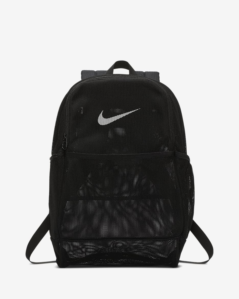 Nike Brasilia Mesh Training Backpack (26L) - Black/Black/White