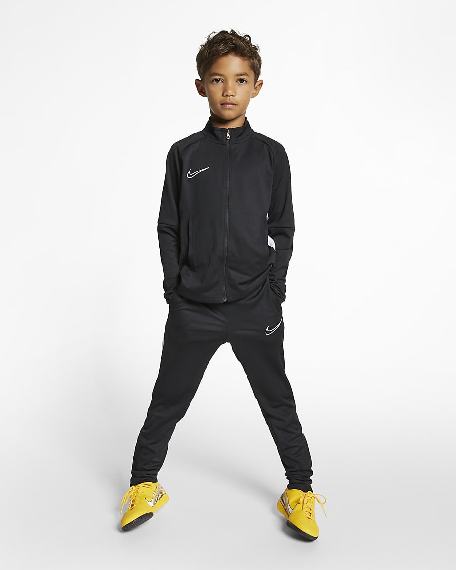 Nike Dri-FIT Academy Big Kids' Soccer Tracksuit - Black/White/White