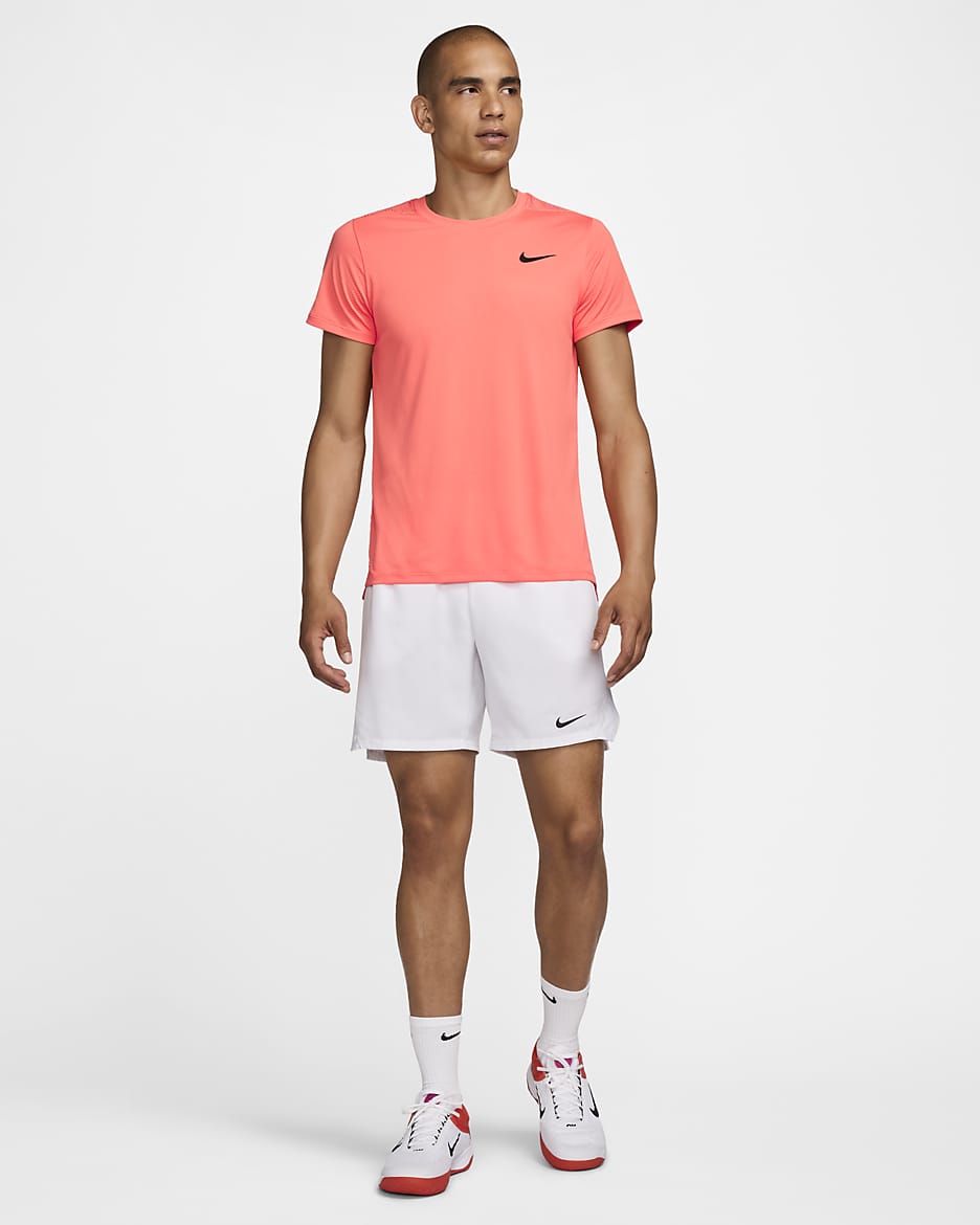 NikeCourt Slam Men's Dri-FIT Tennis Top - Light Wild Mango/Black