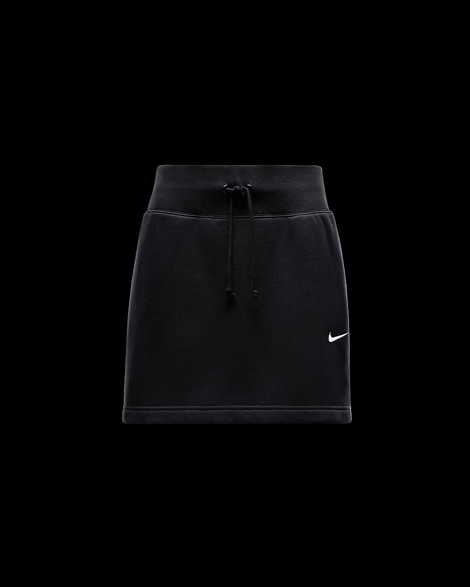 Minissaia estreita Nike Sportswear Phoenix Fleece para mulher - Preto/Sail