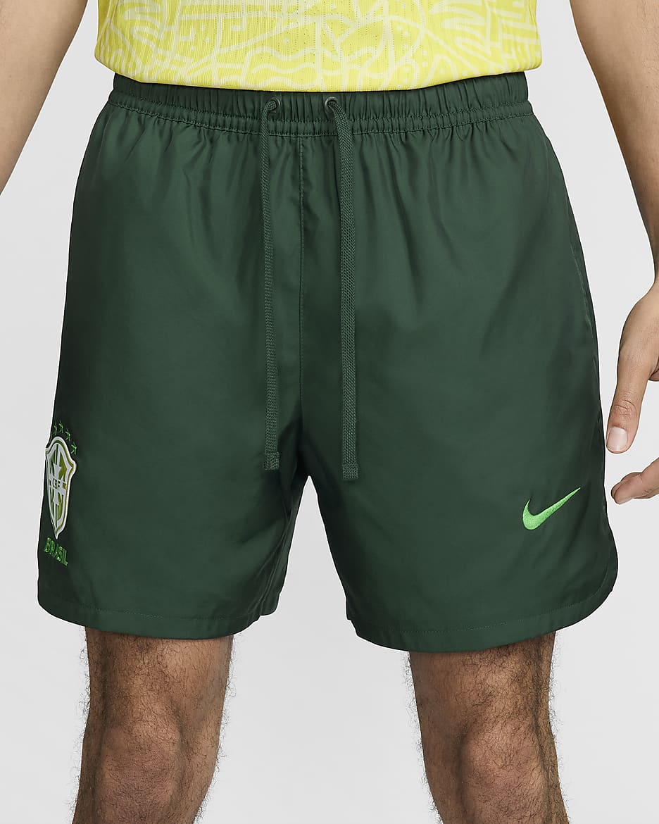 Brazil Sport Essential Flow Men's Nike Soccer Woven Lined Shorts - Pro Green/Light Green Spark