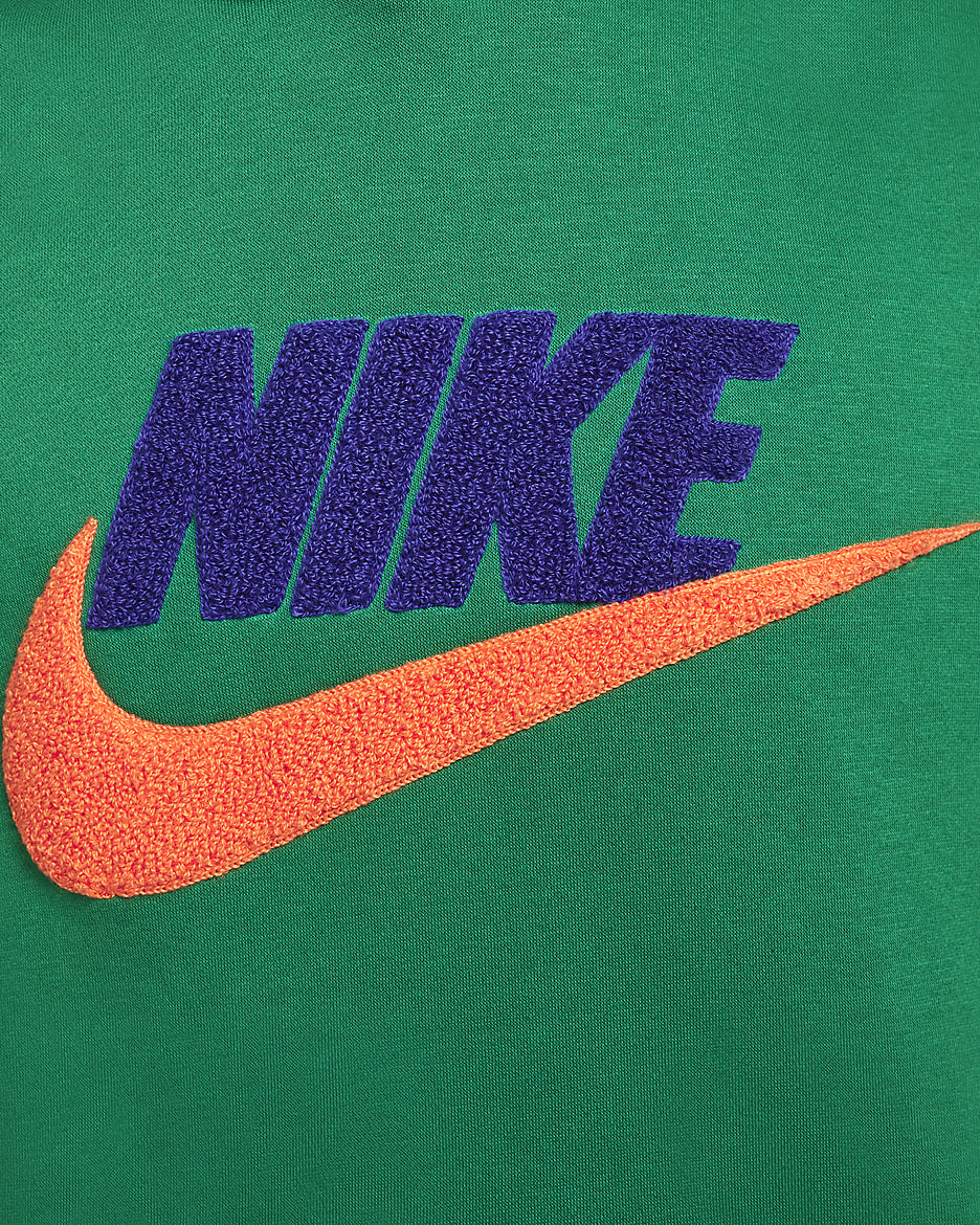 Nike Club Fleece Men's Pullover Hoodie - Malachite/Malachite/Safety Orange