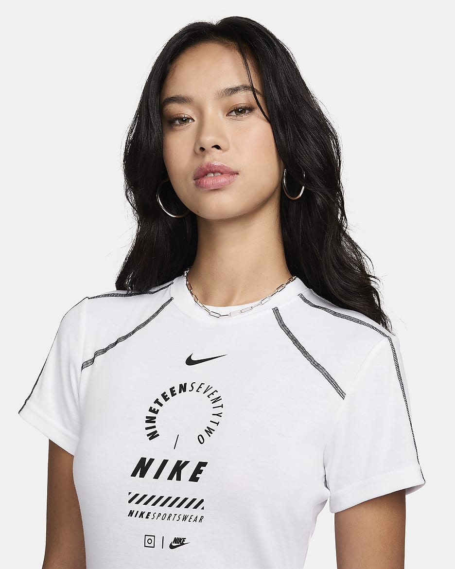 Nike Sportswear kortermet kjole til dame - Hvit