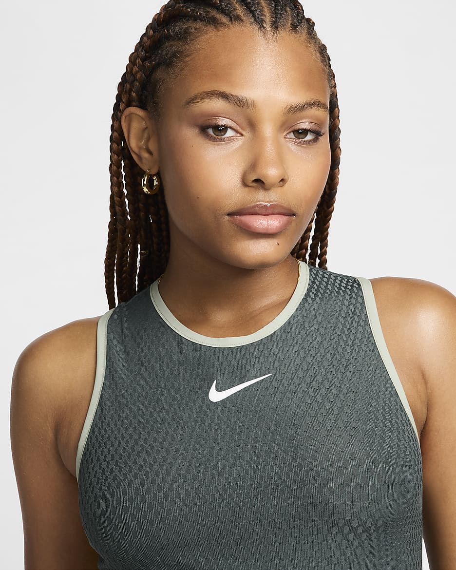 NikeCourt Slam Dri-FIT Tennis-Tanktop für Damen - Vintage Green/Jade Horizon/Jade Horizon/Weiß