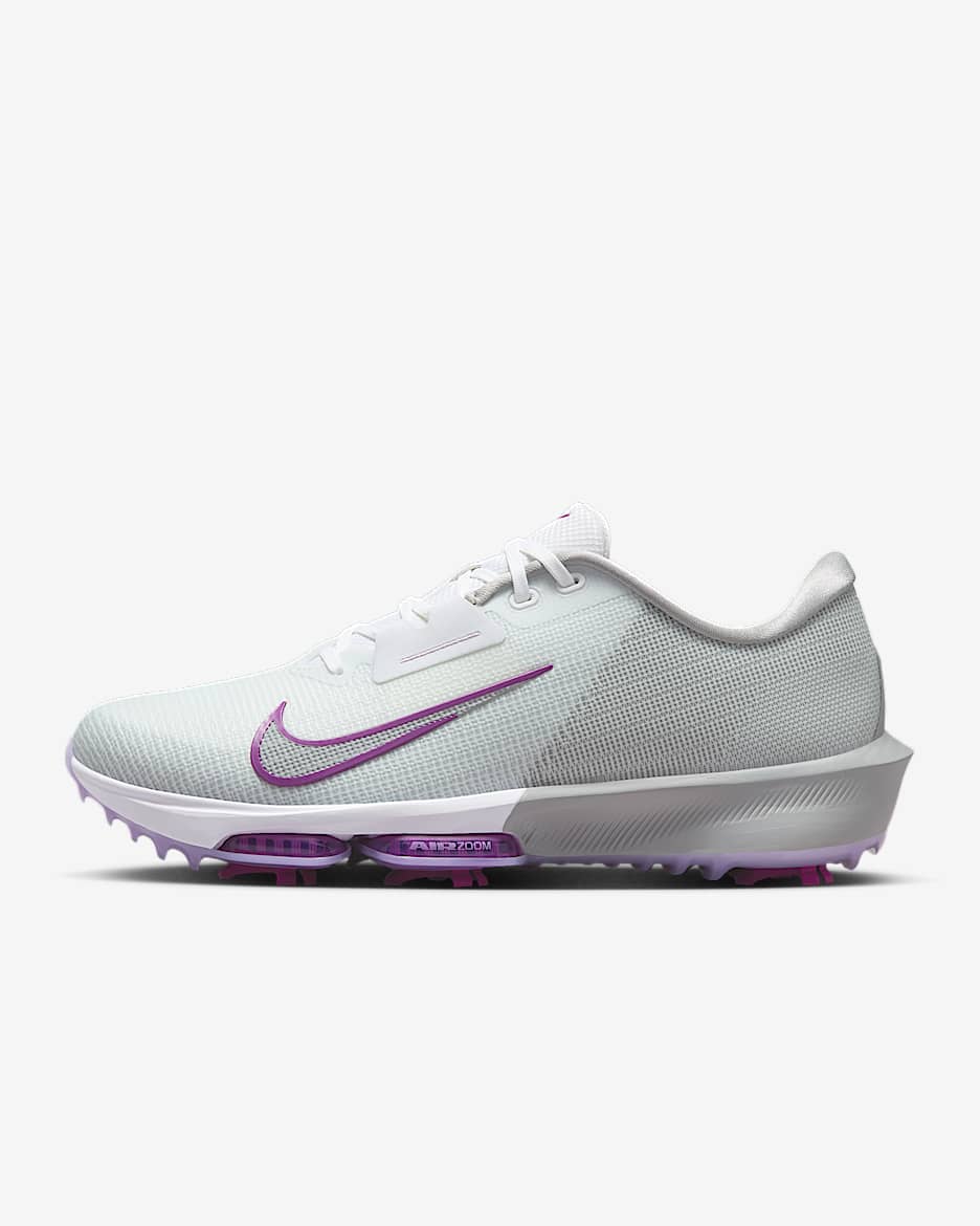 Nike Infinity Tour 2 Golf Shoes - White/Light Smoke Grey/Vivid Purple