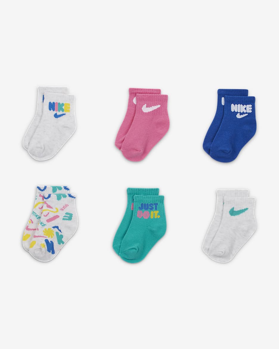 Nike Primary Play Socks (6 Pairs) Baby Socks - Birch Heather