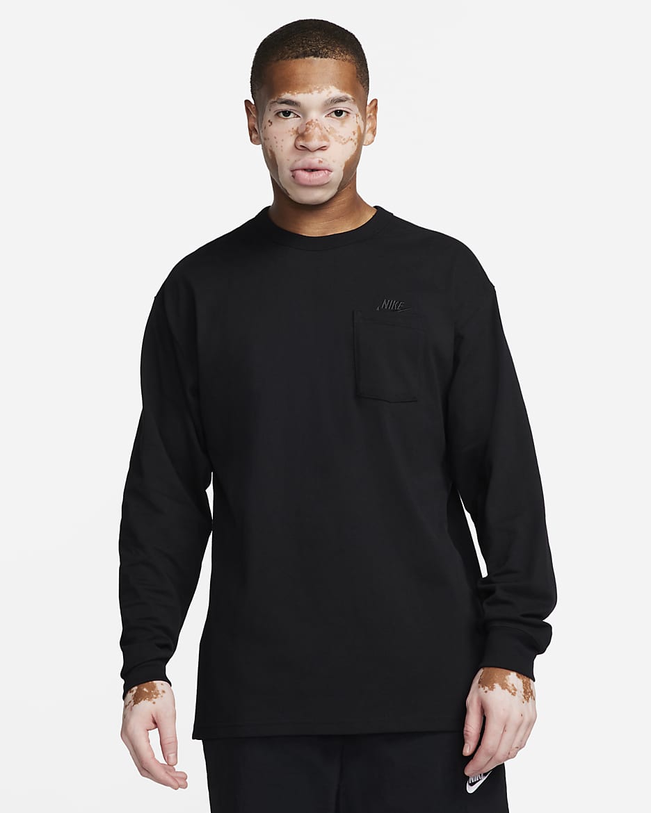 Nike Sportswear Premium Essentials Men's Long-Sleeve Pocket T-Shirt - Black