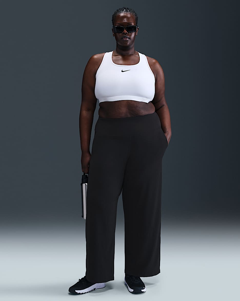 Pants Dri-FIT de tiro alto de pierna amplia para mujer (talla grande) Nike Zenvy - Negro/Negro