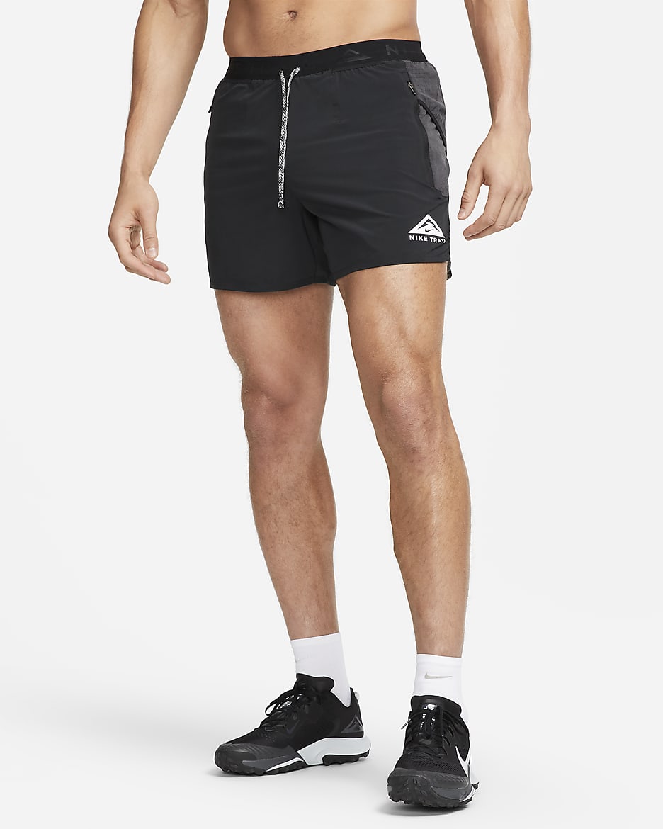 Nike Trail Second Sunrise Men's Dri-FIT 13cm (approx.) Brief-Lined Running Shorts - Black/Dark Smoke Grey/White