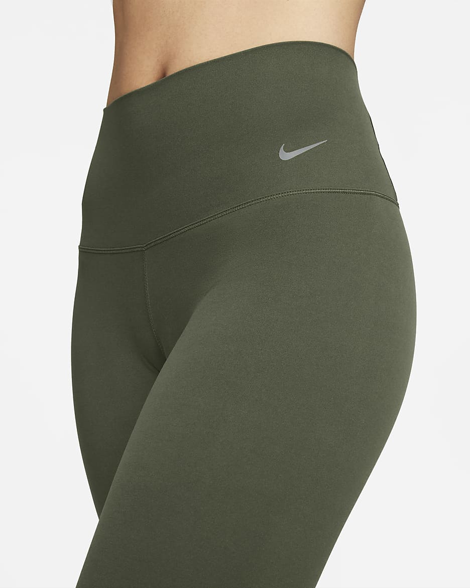 Nike Zenvy Women's Gentle-Support High-Waisted 7/8 Leggings - Cargo Khaki/Black