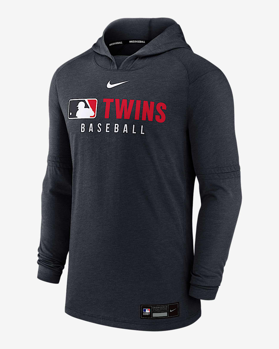Minnesota Twins Authentic Collection Men's Nike Dri-FIT MLB Pullover Hoodie - Navy Heather