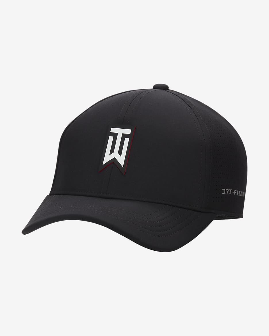 Tiger Woods Structured Nike Dri-FIT ADV Club Cap - Black/White