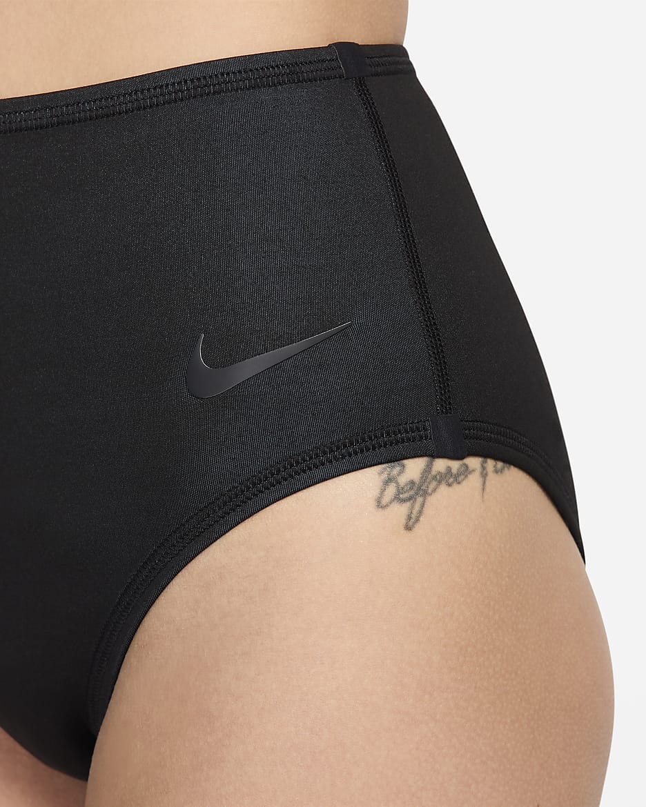 Prenda para la parte inferior de cintura alta y reversible para mujer Nike Swim Fusion - Negro