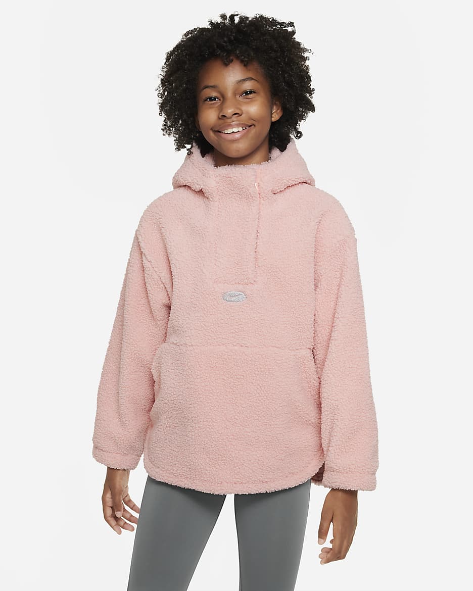 Nike Therma-FIT Icon Clash Big Kids' (Girls') 1/4-Zip Winterized Jacket - Arctic Orange