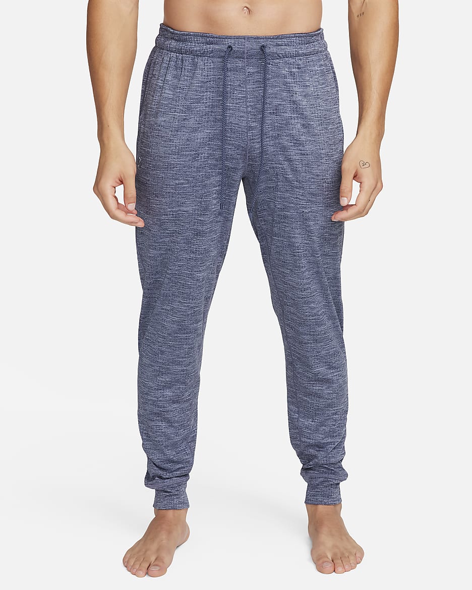 Nike Yoga Men's Dri-FIT Joggers - Thunder Blue/Heather/Thunder Blue