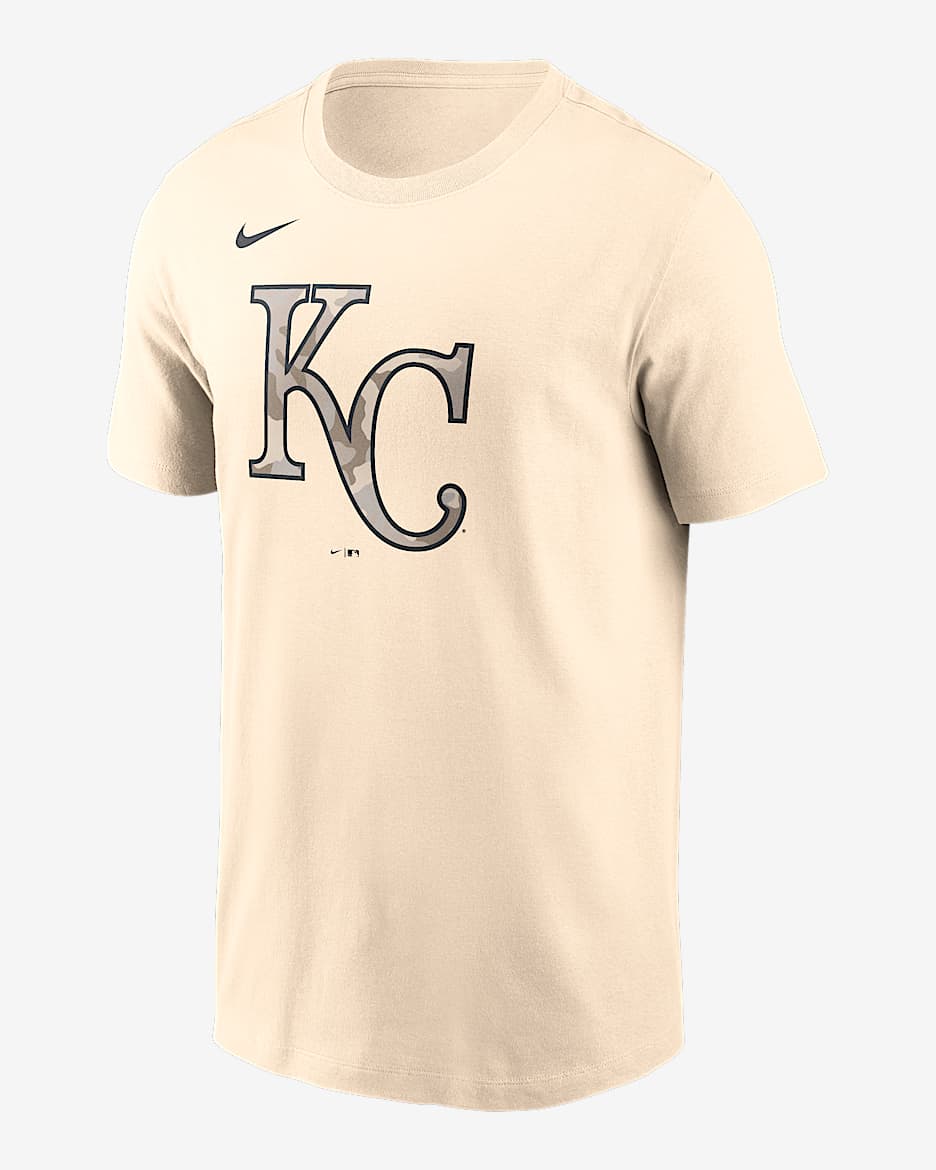 Kansas City Royals Camo Men's Nike MLB T-Shirt - Cream