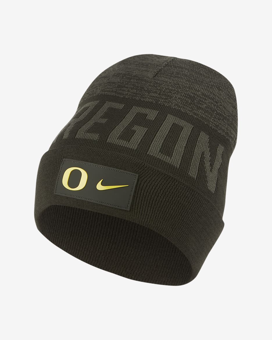 Nike College (Oregon) Beanie - Sequoia/Twilight Marsh/Yellow Strike