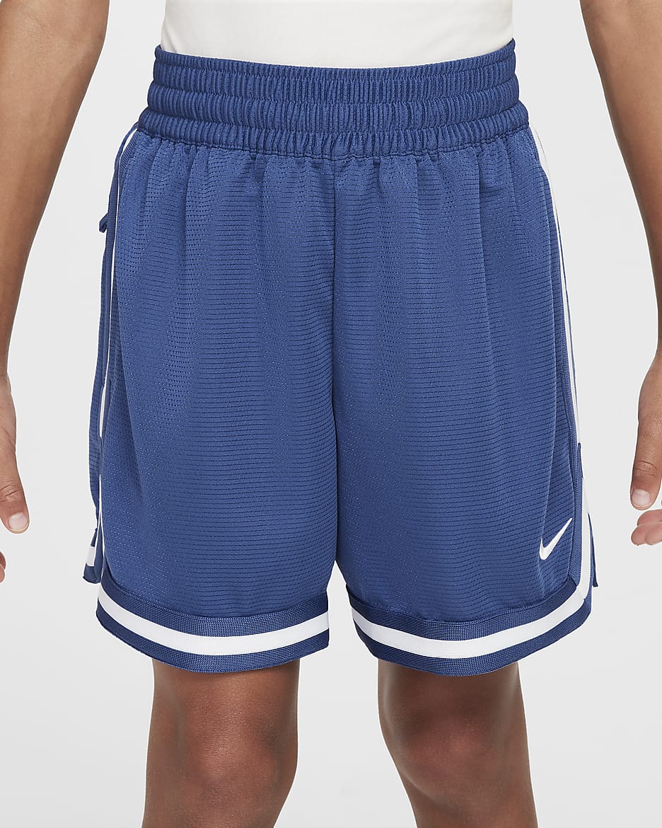 Shorts de básquetbol de 13 cm para niños talla grande Nike DNA - Azul marino místico/Blanco