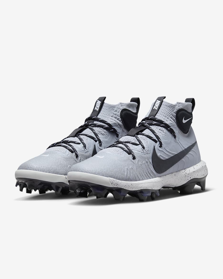 Nike Alpha Huarache NXT MCS Men's Baseball Cleats - Wolf Grey/White/Pure Platinum/Dark Smoke Grey