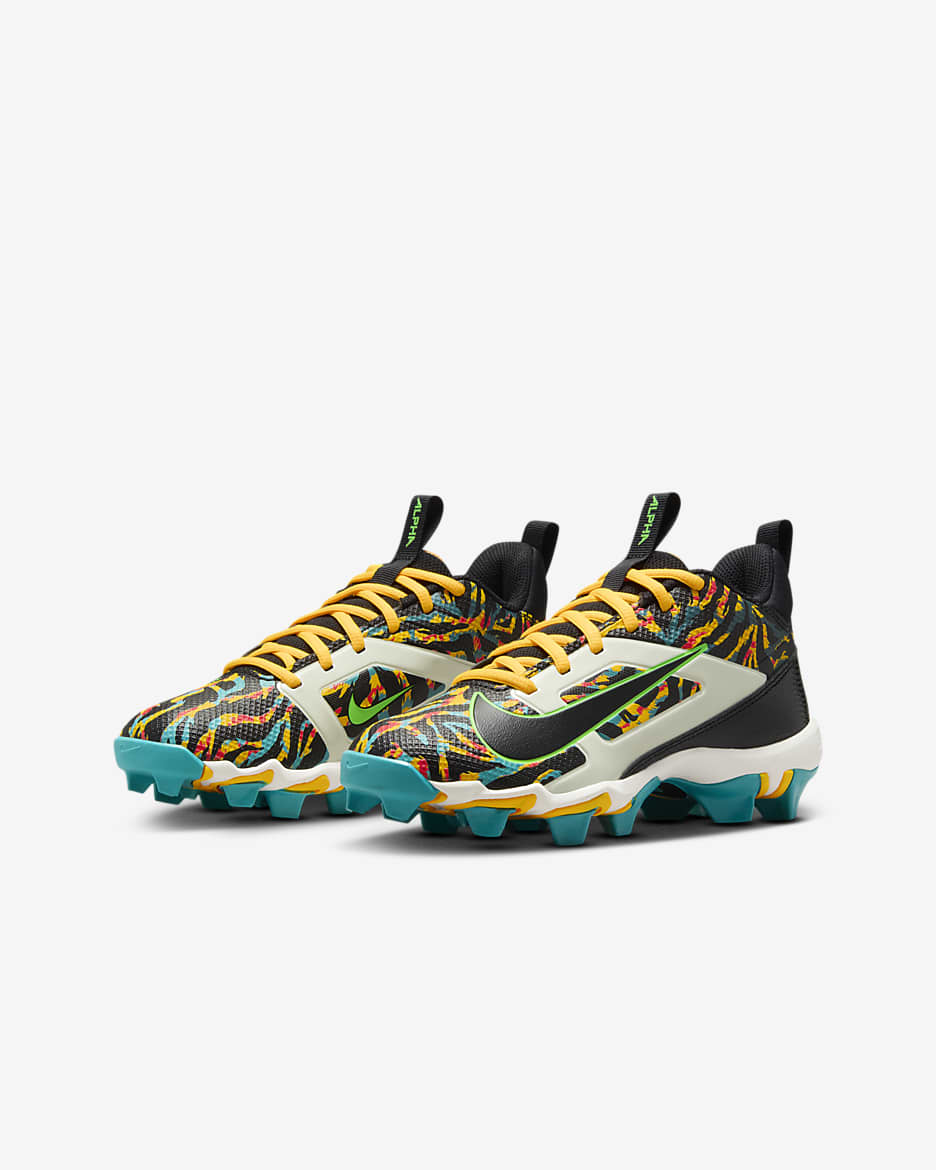 Nike Alpha Menace 4 Shark "Travis Kelce" Big Kids' Football Cleats - Black/Sail/Dusty Cactus/Green Strike