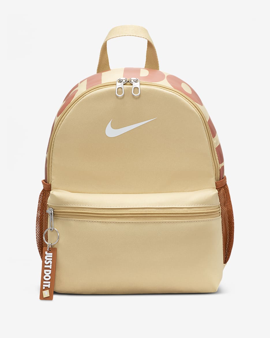 Nike Brasilia JDI Kids' Mini Backpack (11L) - Sesame/Dark Russet/White