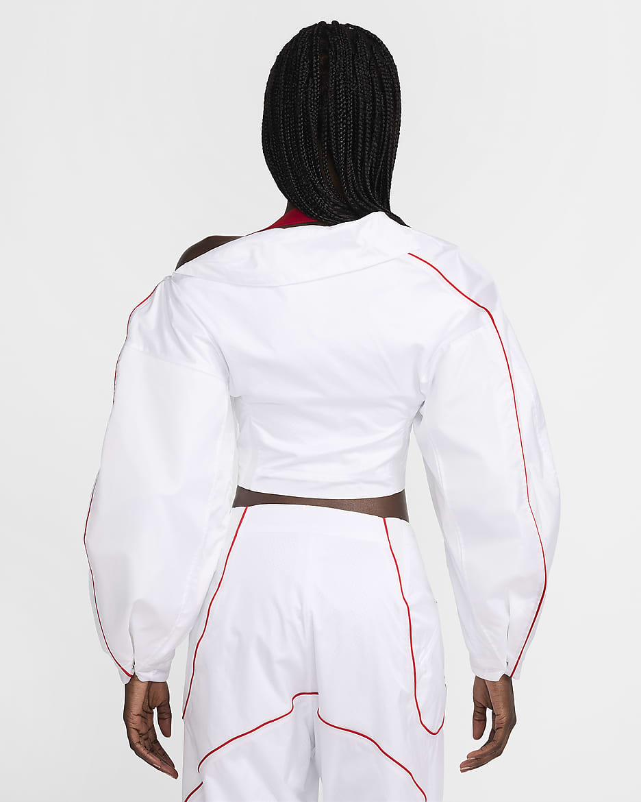 Chamarra de entrenamiento para mujer Nike x Jacquemus - Blanco/Rojo universitario