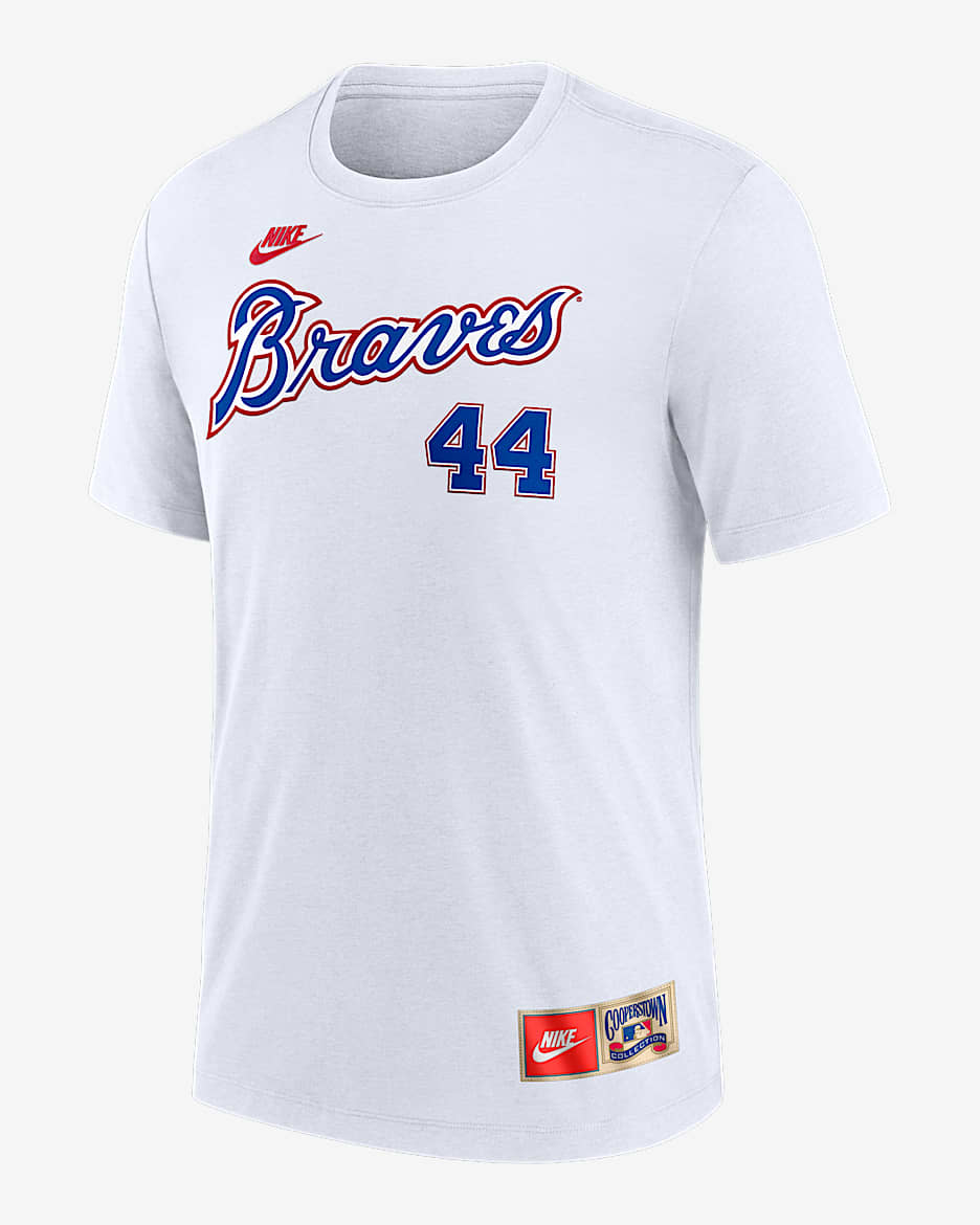 Hank Aaron Atlanta Braves Cooperstown Men's Nike MLB T-Shirt - White