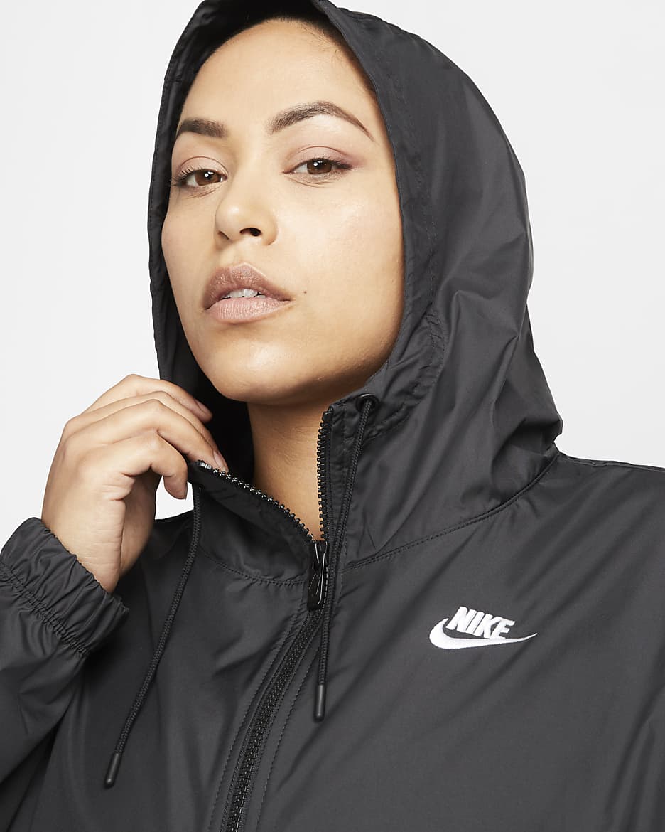 Nike Sportswear Essential Repel Women's Woven Jacket (Plus Size) - Black/White