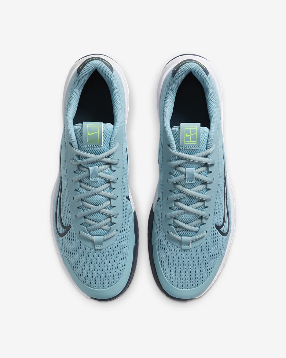 NikeCourt Vapor Lite 2 Men's Hard Court Tennis Shoes - Denim Turquoise/Volt/Armory Navy