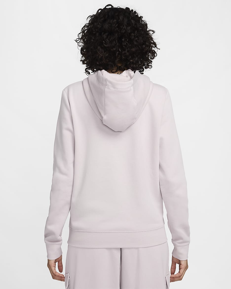 Sudadera con gorro sin cierre para mujer Nike Sportswear Club Fleece - Violeta platino/Blanco