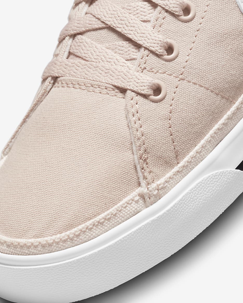 Nike Court Legacy Canvas 女鞋 - Pink Oxford/Light Soft Pink/黑色/白色