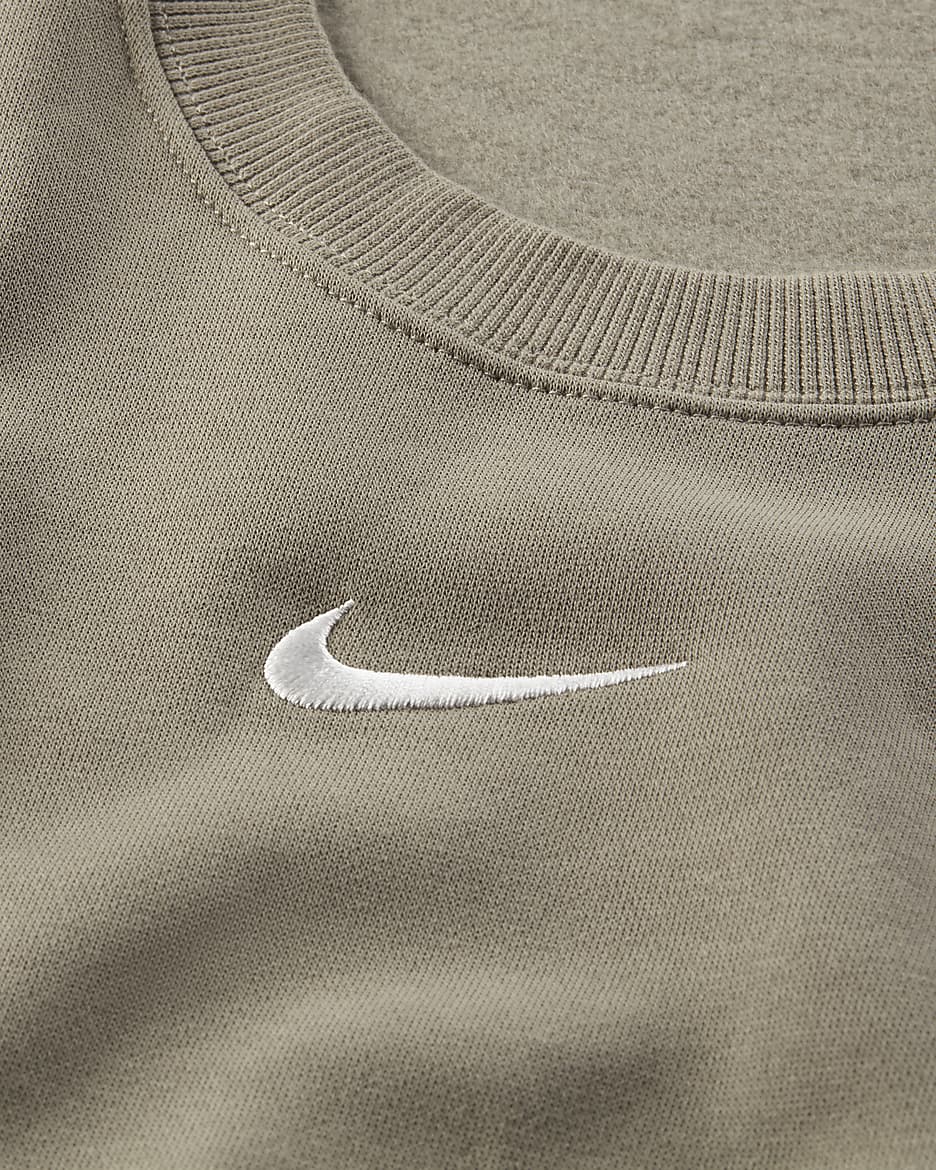 Damska bluza dresowa z półokrągłym dekoltem o kroju oversize Nike Sportswear Phoenix Fleece - Light Army/Sail