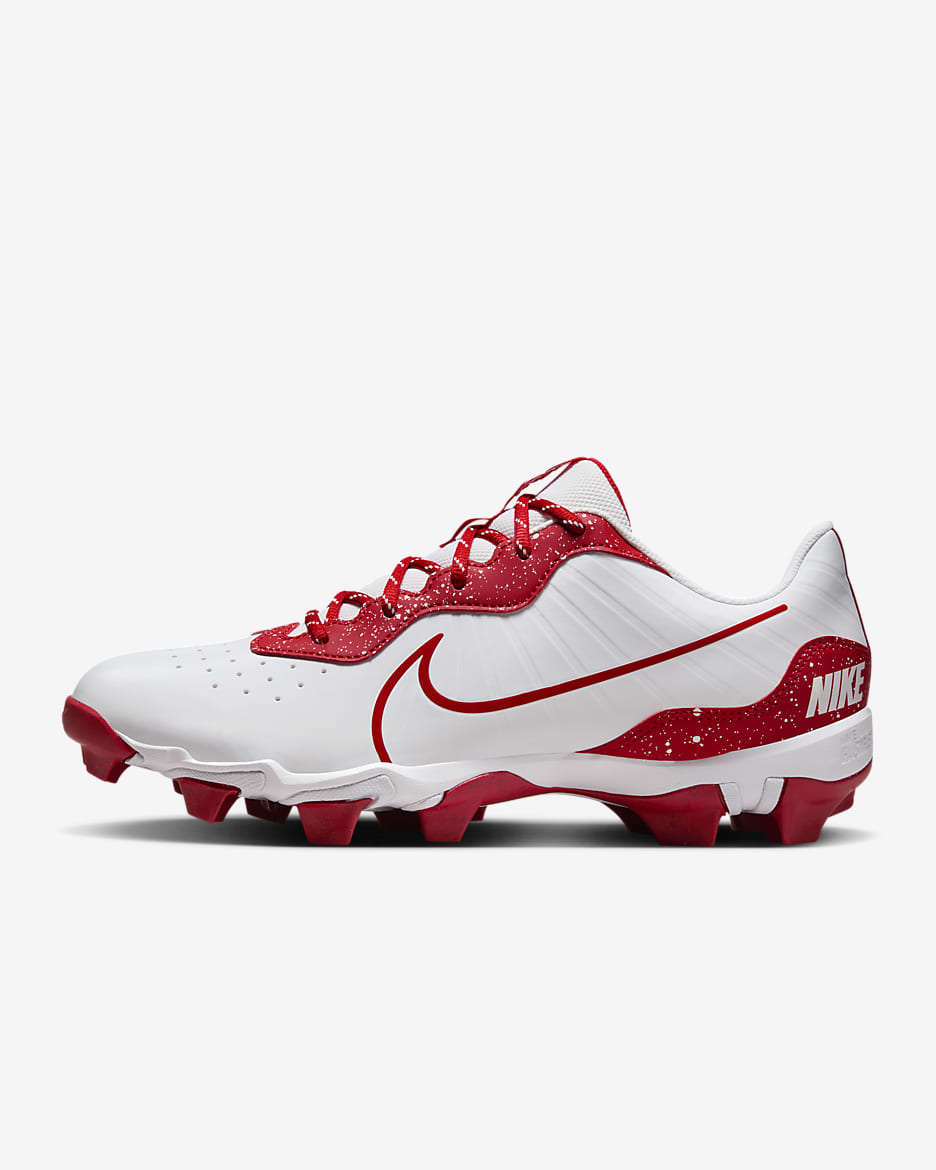 Tacos de béisbol para hombre Nike Alpha Huarache 4 Keystone - Blanco/Rojo universitario