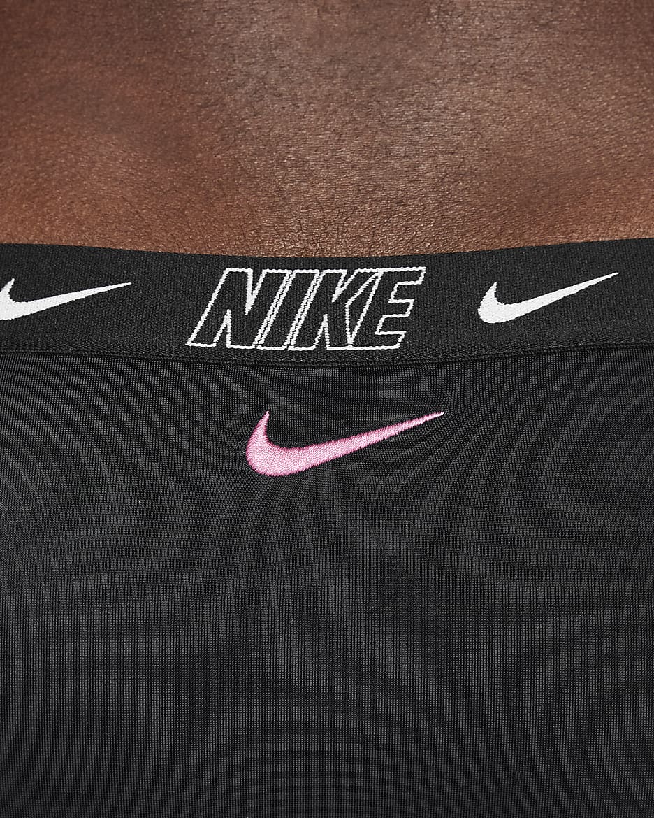 Nike Swim Midkini-sæt med krydsryg til større børn (piger) - sort/hvid/Playful Pink