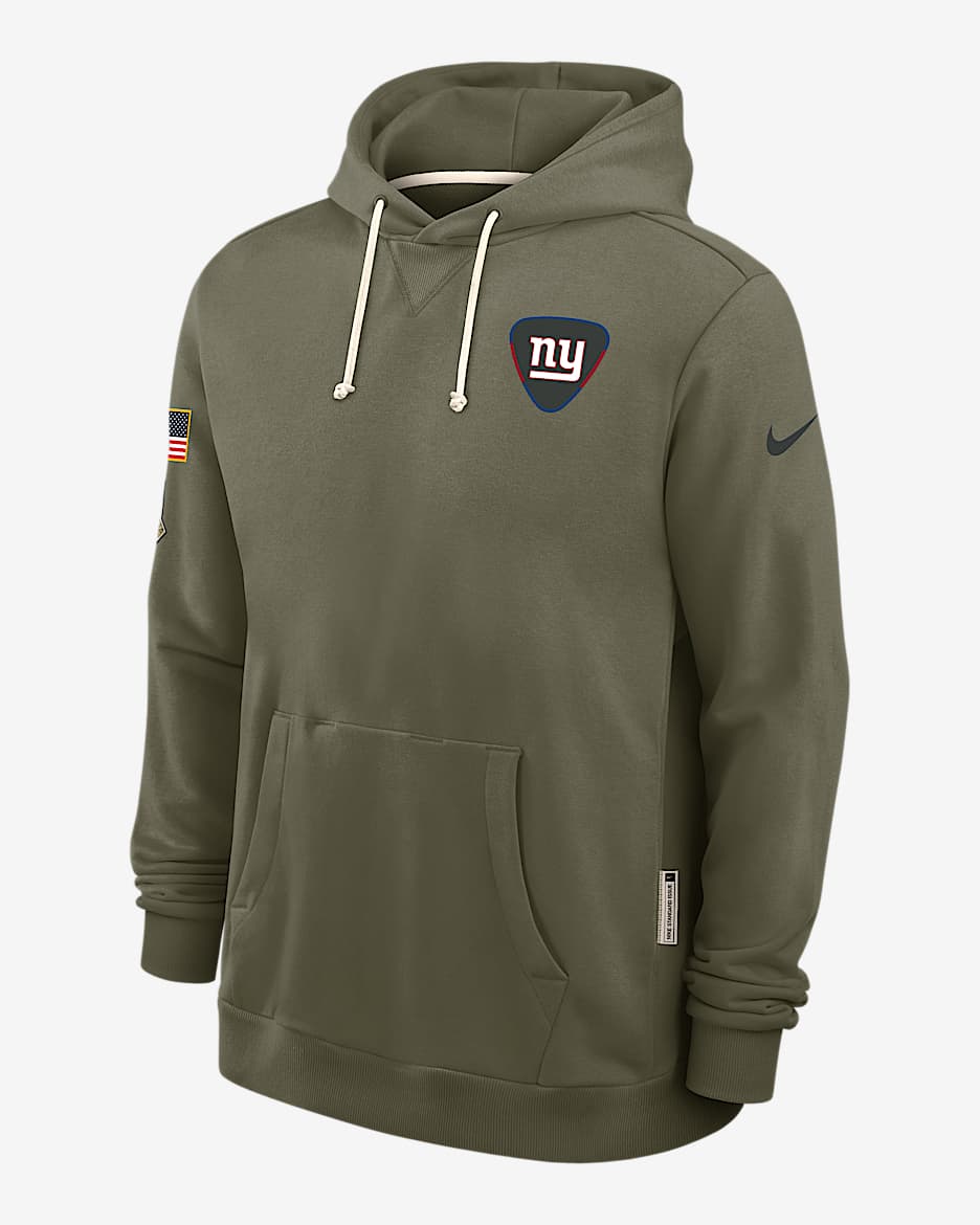 New York Giants Salute to Service Sideline Dominant Force Men's Nike Dri-FIT NFL Pullover Hoodie - Medium Olive