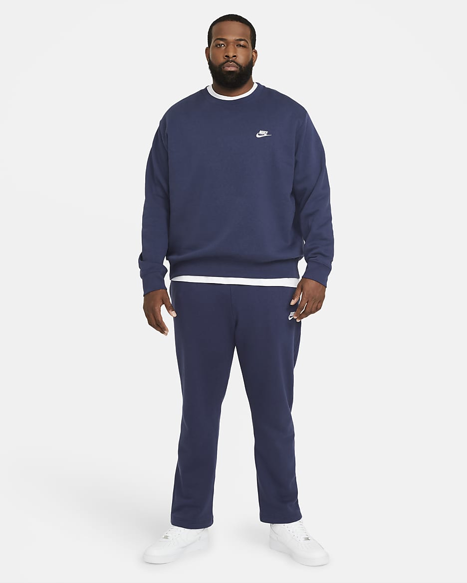 Haut Nike Sportswear Club Fleece pour Homme - Midnight Navy/Blanc