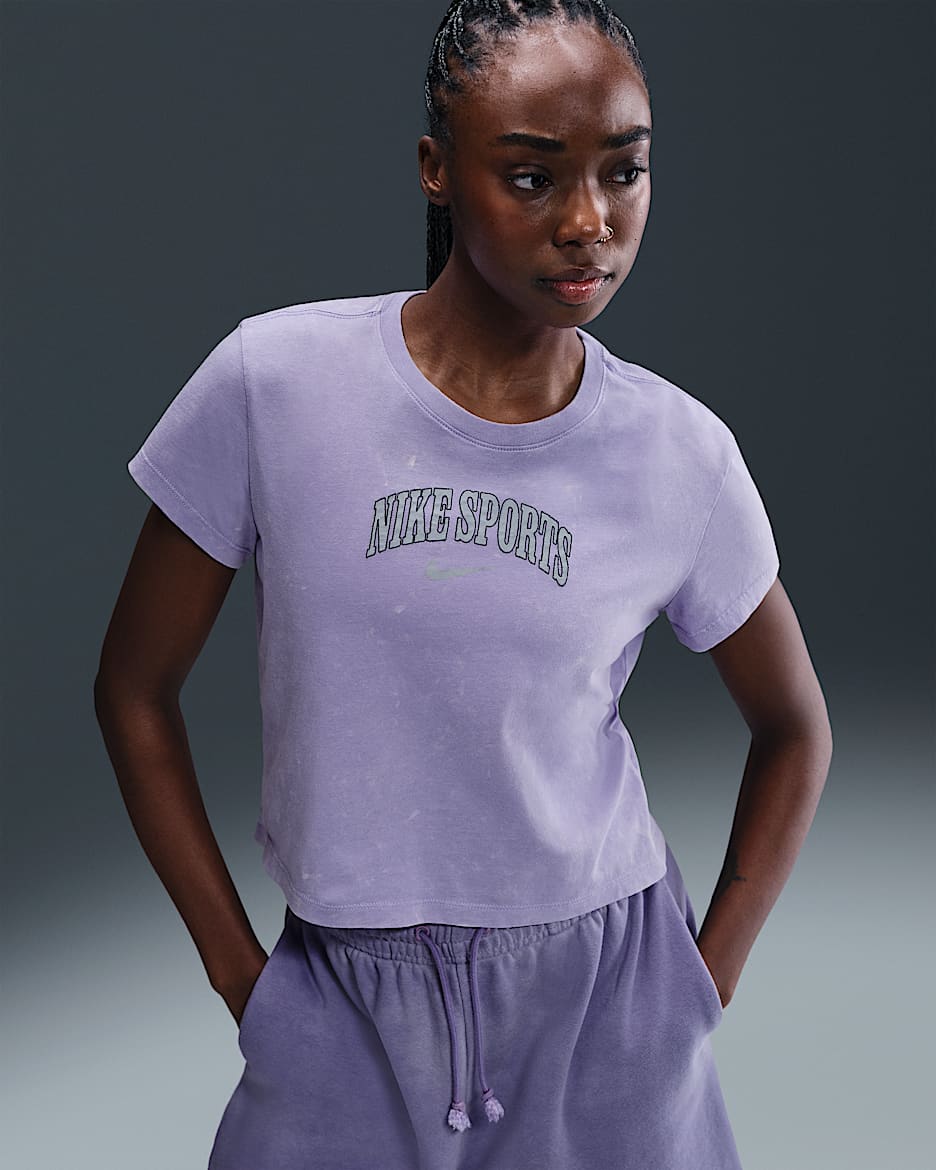 Playera de manga corta para mujer Nike Sportswear - Hielo lila