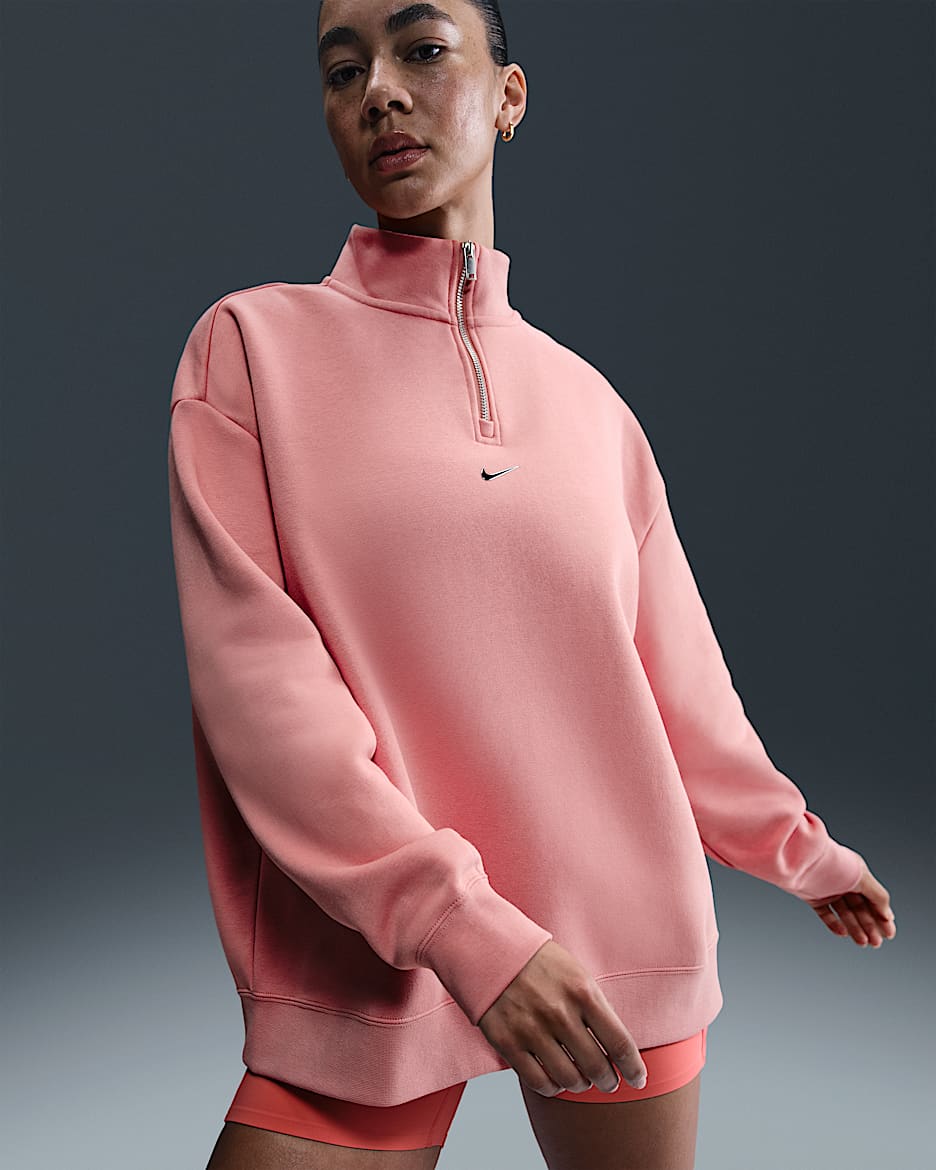 Nike Sportswear Women's Fleece 1/4-Zip Top - Red Stardust