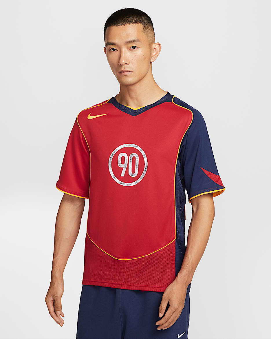 나이키 토탈 90 남성 드라이 핏 축구 저지 - 짐 레드/미드나이트 네이비/유니버시티 골드/유니버시티 골드