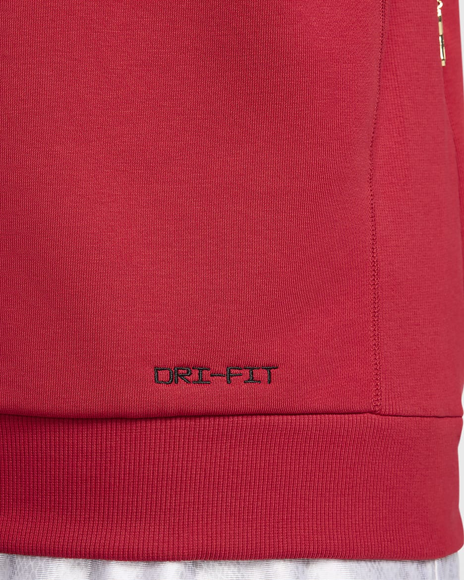 Sudadera con gorro sin cierre de básquetbol Nike Dri-FIT para hombre KB - Rojo universitario/Oro jersey