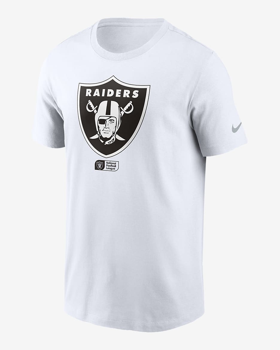 Playera Nike de la NFL para hombre Las Vegas Raiders Faded Essential - Blanco